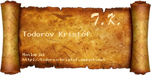 Todorov Kristóf névjegykártya