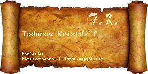 Todorov Kristóf névjegykártya