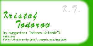 kristof todorov business card